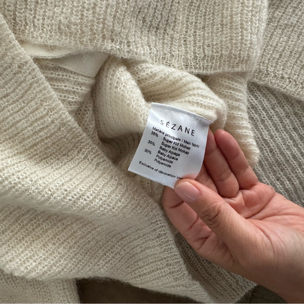 Sezane Ecru Barry Cardigan Sz M NWOT - Picture 14 of 15